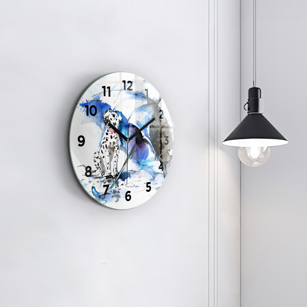 Horloge ronde Dalmatien et parapluie