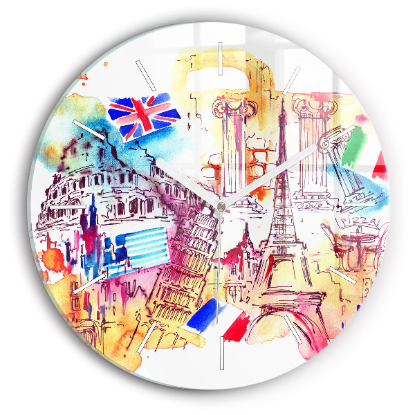 Horloge ronde Pays attractifs dans le monde