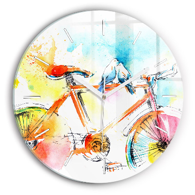 Horloge ronde Vélo peint
