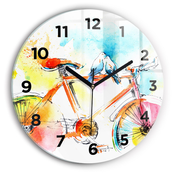 Horloge ronde Vélo peint