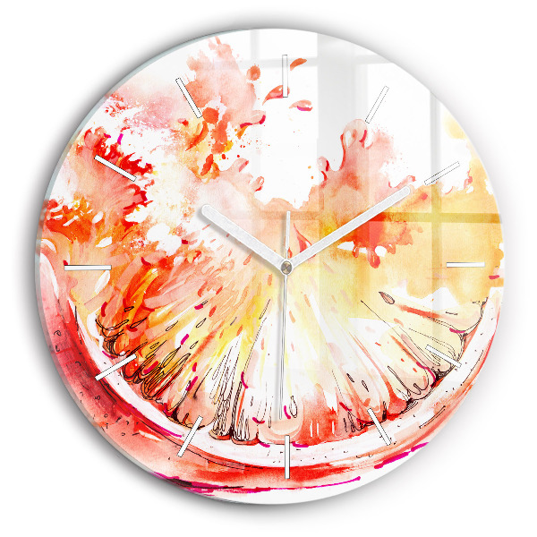 Horloge ronde Peint en orange
