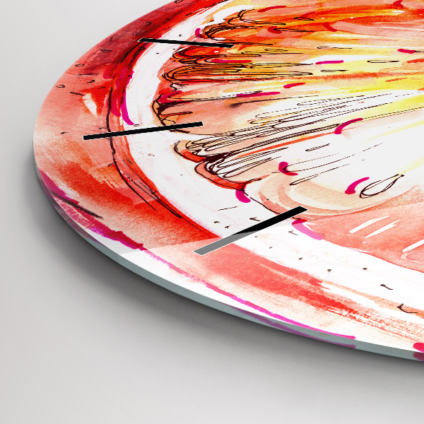 Horloge ronde Peint en orange