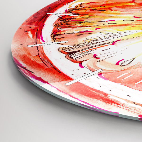 Horloge ronde Peint en orange