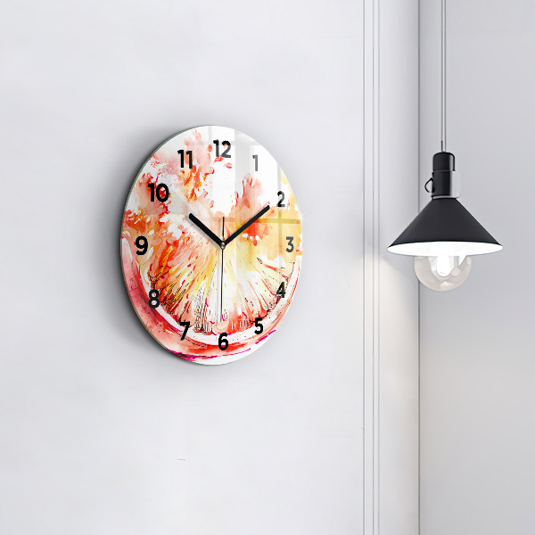 Horloge ronde Peint en orange