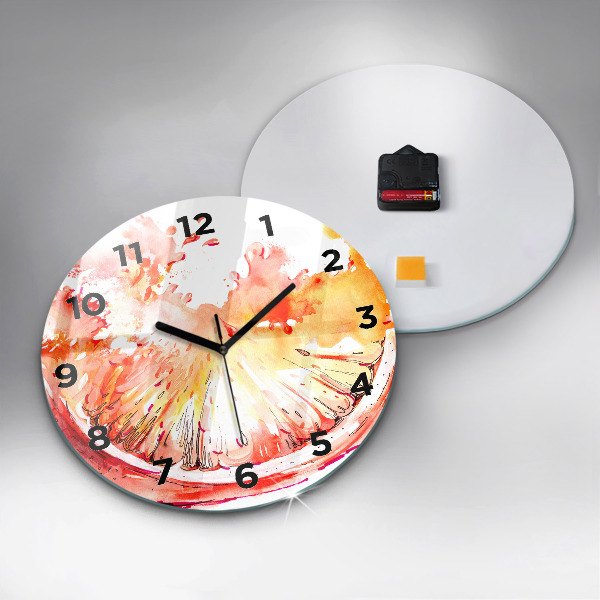 Horloge ronde Peint en orange