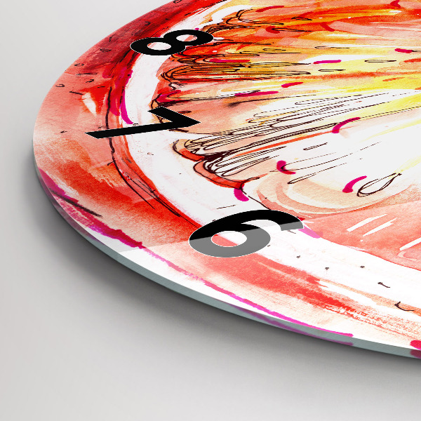 Horloge ronde Peint en orange