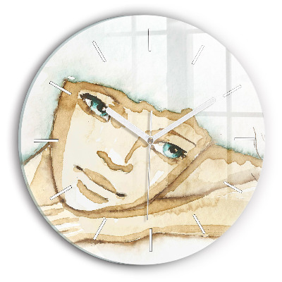 Horloge ronde 'Portrait d''une femme'