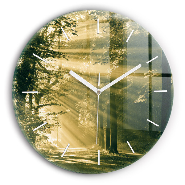 Horloge ronde Forêt des rayons du soleil