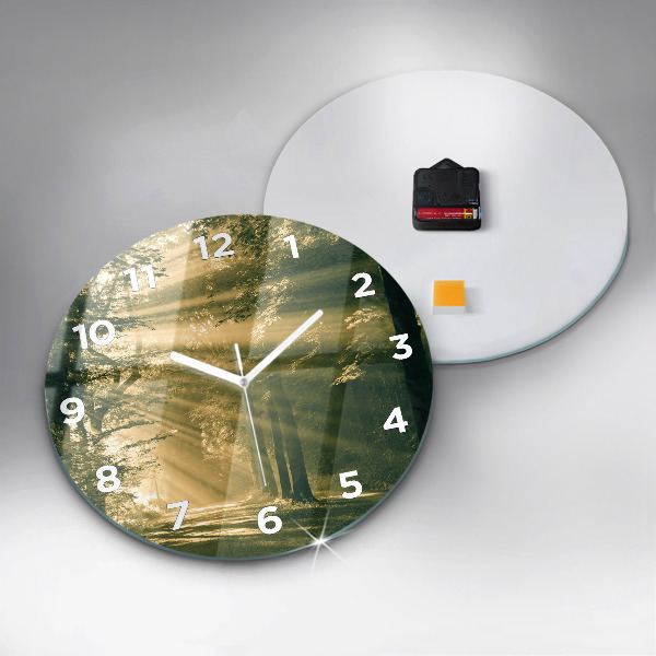 Horloge ronde Forêt des rayons du soleil