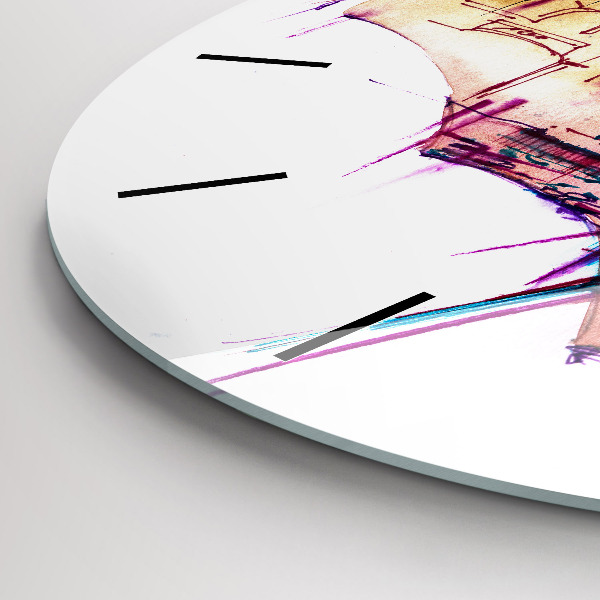 Horloge ronde Parapluie et ville