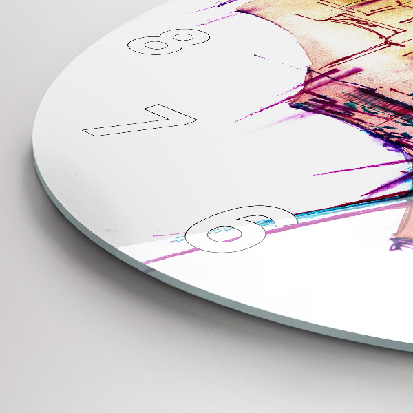 Horloge ronde Parapluie et ville