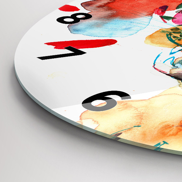 Horloge ronde Chat sauvage abstrait