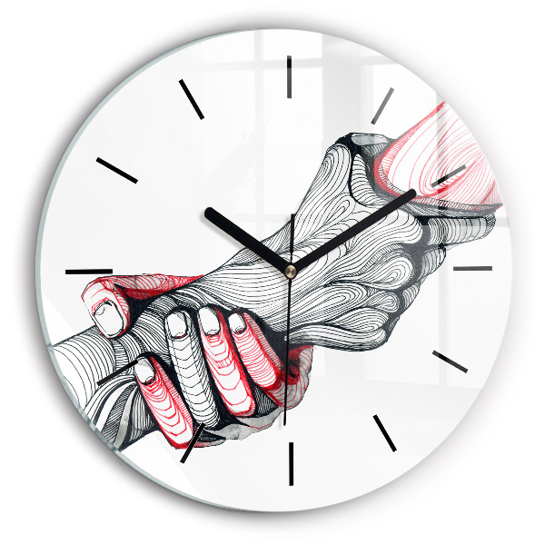 Horloge ronde Se tenir la main