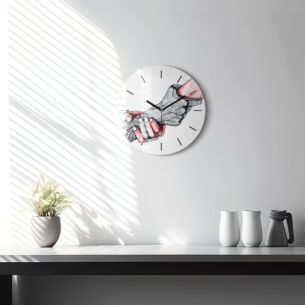 Horloge ronde Se tenir la main