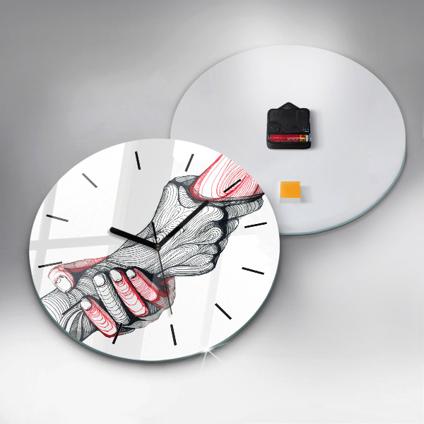 Horloge ronde Se tenir la main