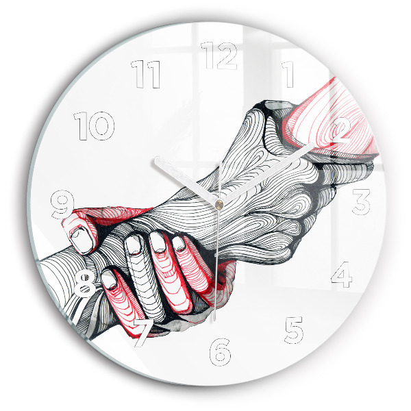 Horloge ronde Se tenir la main