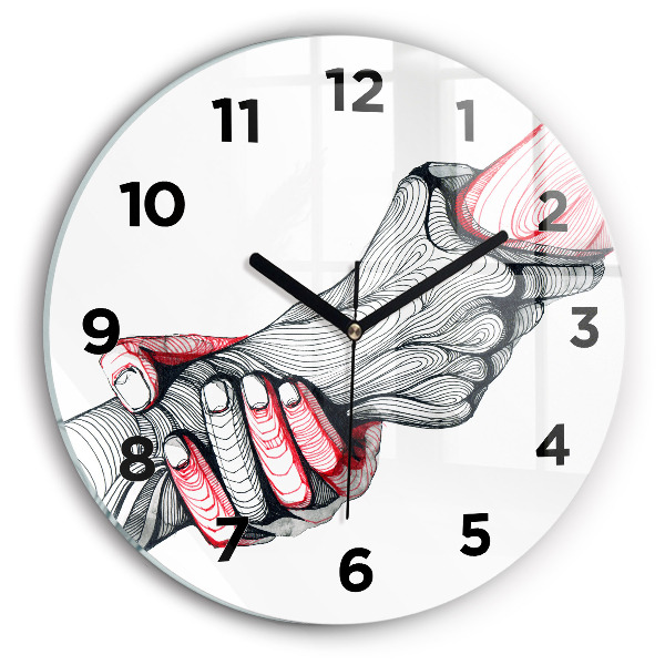 Horloge ronde Se tenir la main