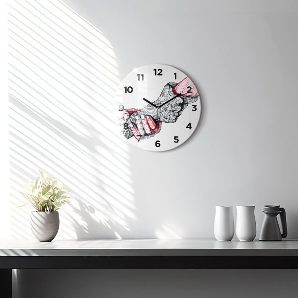 Horloge ronde Se tenir la main