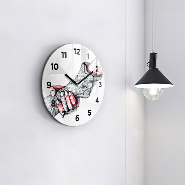 Horloge ronde Se tenir la main