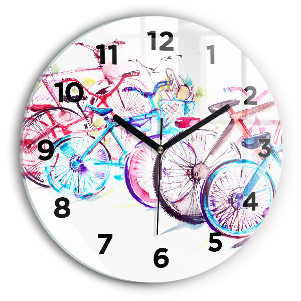 Horloge ronde Vélos de ville colorés
