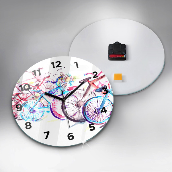 Horloge ronde Vélos de ville colorés