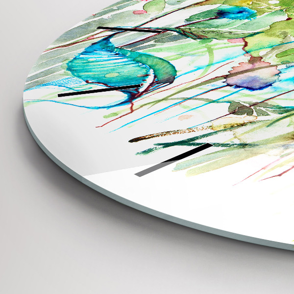 Horloge ronde Fleurs dans le pré