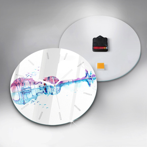 Horloge ronde Lac du parc Cello