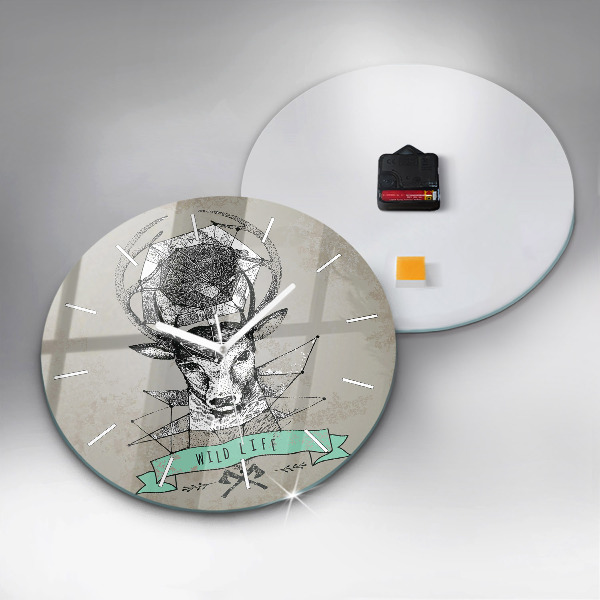Horloge ronde Tête de cerf
