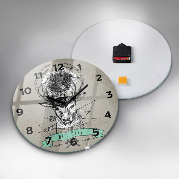 Horloge ronde Tête de cerf