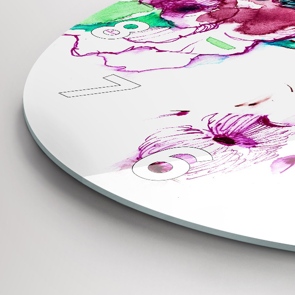 Horloge ronde Femme avec des lunettes