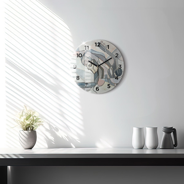 Horloge ronde Peinture abstraite