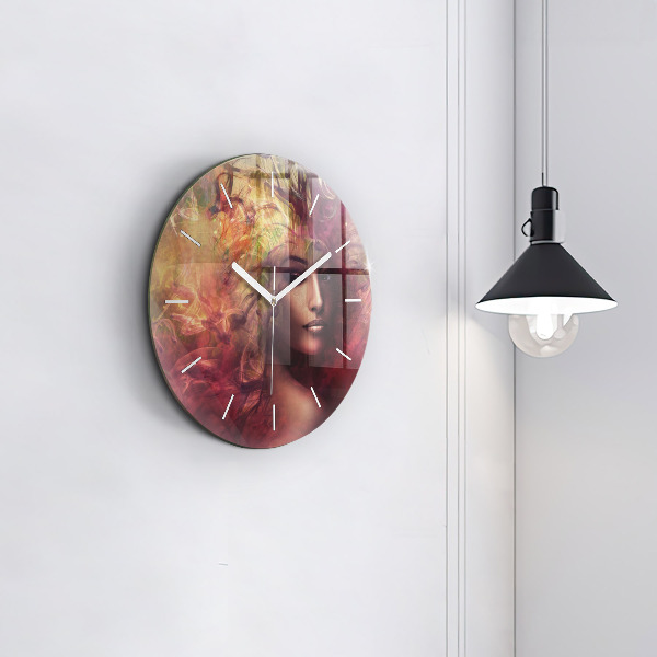 Horloge ronde 'Portrait d''une femme'