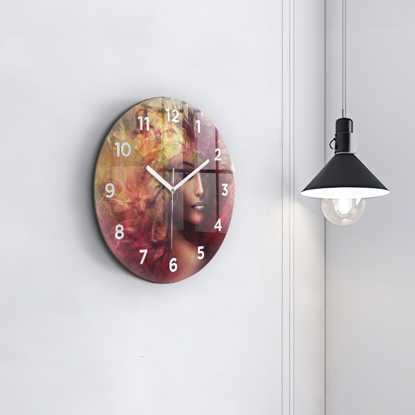 Horloge ronde 'Portrait d''une femme'