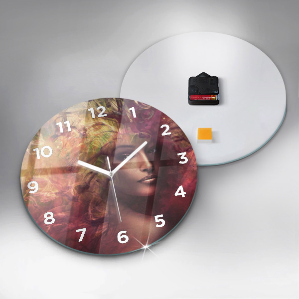 Horloge ronde 'Portrait d''une femme'