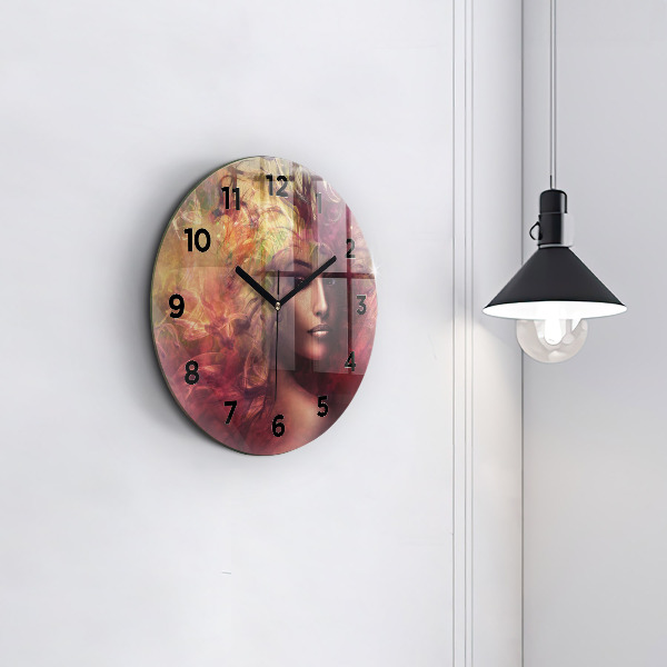 Horloge ronde 'Portrait d''une femme'