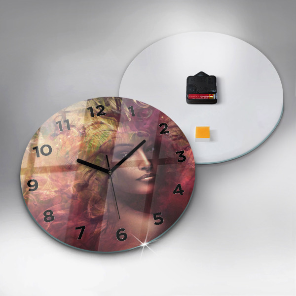 Horloge ronde 'Portrait d''une femme'