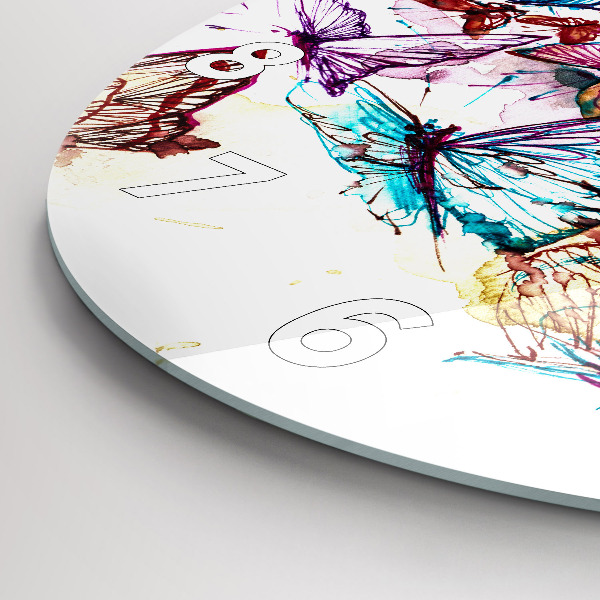 Horloge ronde Œil de papillon coloré