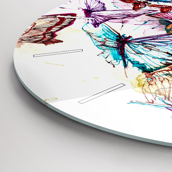 Horloge ronde Œil de papillon coloré