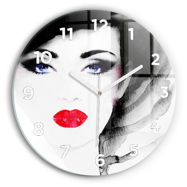 Horloge ronde 'Portrait d''une femme'