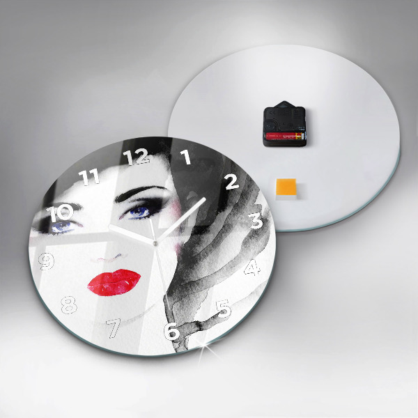 Horloge ronde 'Portrait d''une femme'