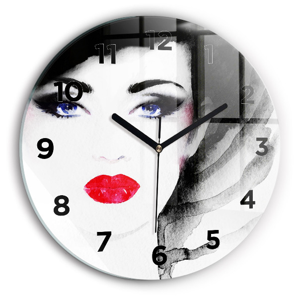 Horloge ronde 'Portrait d''une femme'