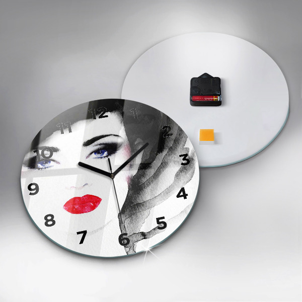 Horloge ronde 'Portrait d''une femme'