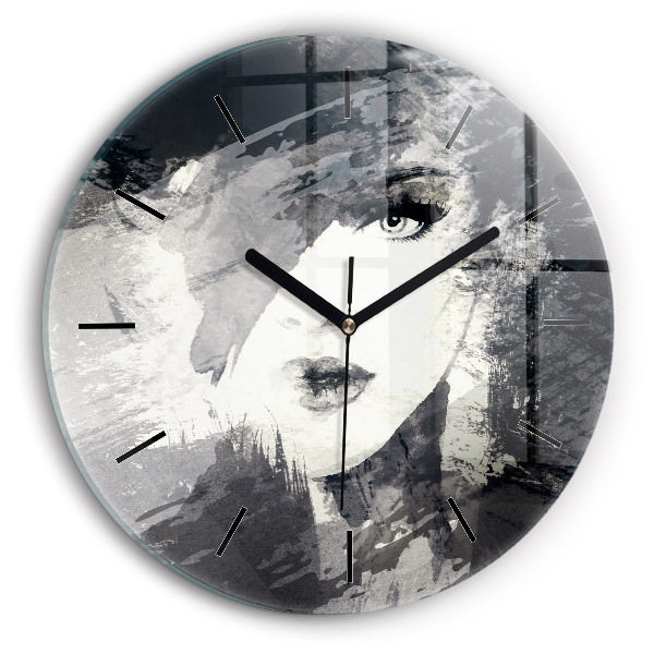 Horloge ronde Femme - aquarelles