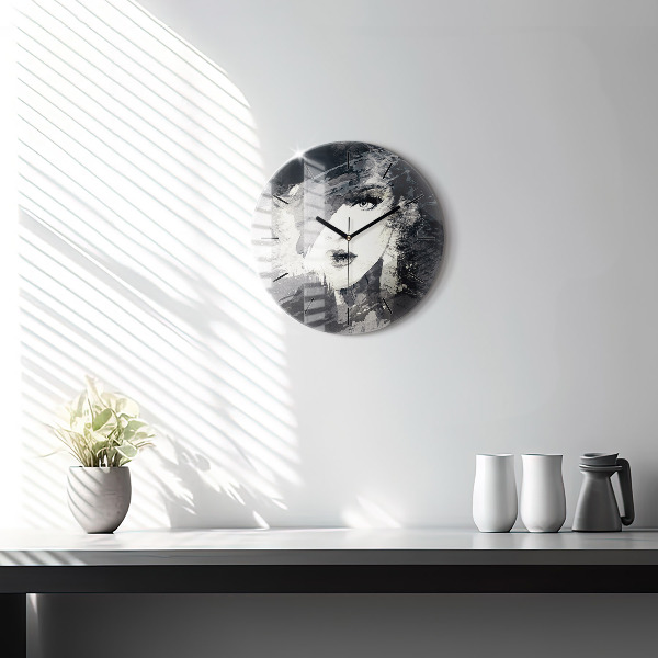 Horloge ronde Femme - aquarelles