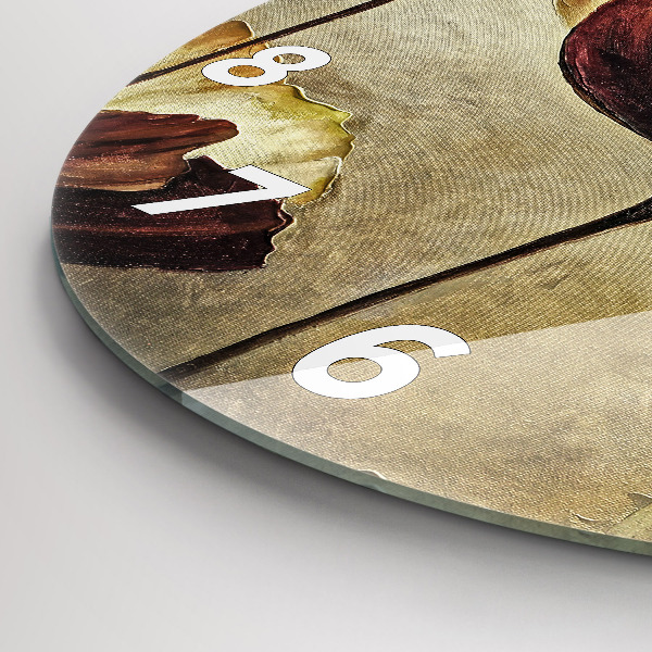 Horloge ronde Coquelicots peints