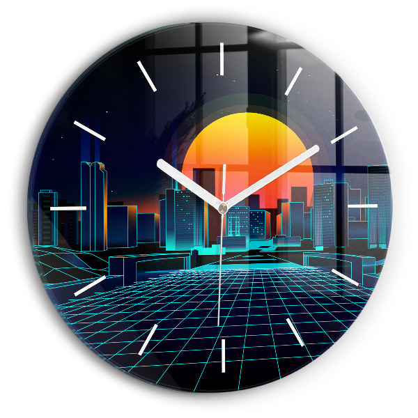 Horloge ronde La ville du cyberespace
