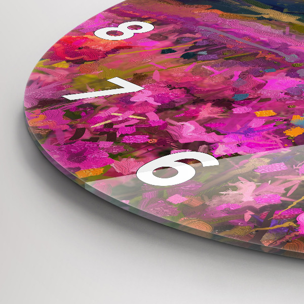 Horloge ronde Paysage de nature et de fleurs
