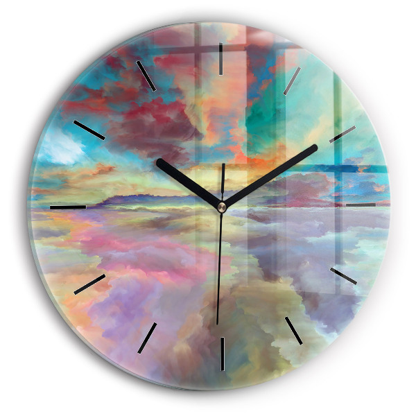 Horloge ronde Paysage abstrait