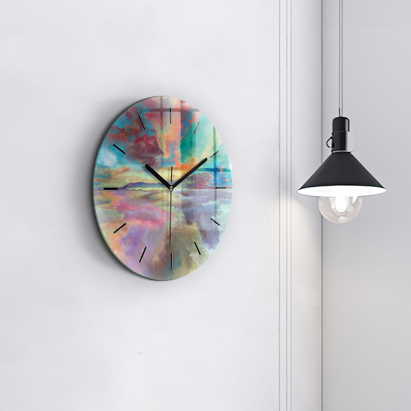 Horloge ronde Paysage abstrait