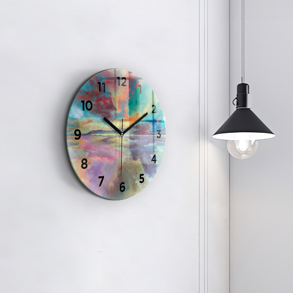 Horloge ronde Paysage abstrait